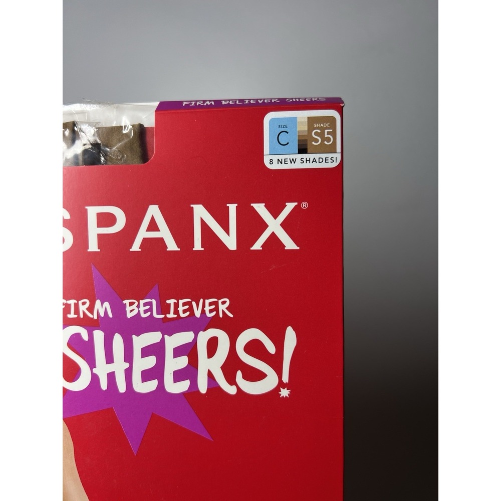 SPANX Firm Believer Sheers Shaping Pantyhose 20 Denier Sz C Shade S5 Beige NWT - Picture 3 of 5